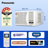 Panasonic 1.5 Ton 4 Star Fixed Speed Window AC (Powerful Mode, Copper Condenser, PM 0.1 Filter, CW-XN184BM, White)
