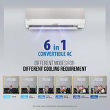Lloyd Stylus 1.0 Ton 3 Star Wi-Fi Inverter Split AC (6 in 1 Convertible, Changeable AC Panel, 100% Copper, Anti-Viral + PM 2.5 Filter, White/Grey Facia, GLS12V3FOGSY, FREE INSTALLATION*)