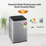 LG 7.5 Kg 5 Star Smart Inverter Fully-Automatic Top Load Washing Machine (T75SPSF1Z, Middle Free Silver, TurboDrum | Smart Closing Door)