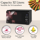 LG 32 L Scan to Cook Wi-Fi Enabled Charcoal Convection Healthy Microwave Oven (MJEN326PKW, Black, Heart Friendly, Pasteurized Milk, Ghee, Diet Fry &amp; 360° Motorised Rotisserie for Bar-be-queing)