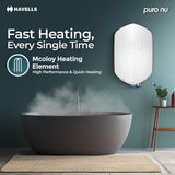 Havells Puro Nu 25L Storage Water Heater(Geyser)|Faster Heating|Safer to use|Saves electricity|Engineered for Hard Water|Glass Coated Anti Rust Tank|Mcoloy Heating Element|Jog Dial Temp. setting knob