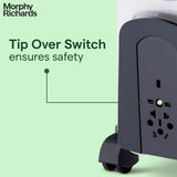 Morphy Richards OFR 13F 13-Fin Oil Filled Radiator Room Heater | 2900W (2500W + 400W PTC Fan) | Adjustable Thermostat, Safety Shut-Off, Castor Wheels | White
