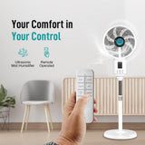 Kent KUHL Exzel H1 Next Gen Desert Cooler BLDC Pedestal with Mist &amp; Humidifier|8Blades |4Speed| Remote &amp; Touch Panel with Display| Height Adjustement| Low Noise|8 Hr Water Tank|400mm |Free installation