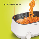 Glen 3 In 1 Multi Cooker &amp; Food Steamer, 600W, With Nonstick Pot, 2 Power Settings, Vegetable Steaming Tray, Cook Steam &amp; Boil, Multicooker Egg Boiler Machine (SA-3051MFS), 1.2 Liters