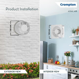 Crompton Axial Air High-Speed Plastic Exhaust/Ventilation Fan (150 mm/6 Inches, White, Pack of 1)