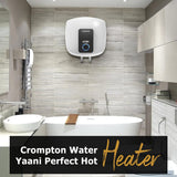 Crompton Solarium Qube 10-L 5 Star Rated Storage Water Heater (Geyser) with Free Installation and Connection Pipes (White)
