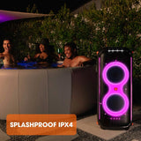 JBL PartyBox 710 Bluetooth Party Speaker with Dynamic Music Synced Flashing Club Pattern Lightshow, Pro Sound, Splashproof, PartyBox App Personalisation,Guitar and Mic Input(800 Watt RMS, Black) (Open Box / Without Box)