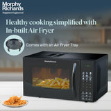 Morphy Richards Air 23Cgad Convection Microwave Oven for Kitchen, with in-Built Air Fryer &amp; Dehydrator|23 Litre with 220 Autocook Menu,Black
