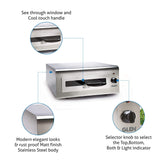 Glen Electric Tandoor &amp; Grill for Home Kitchen, 1100 Watt, 3 Heat Setting, Stainless Steel Body with See Through Window, Ideal for Barbecue, Roti, Prantha, Tikka, Naan, Pizza - SA5014