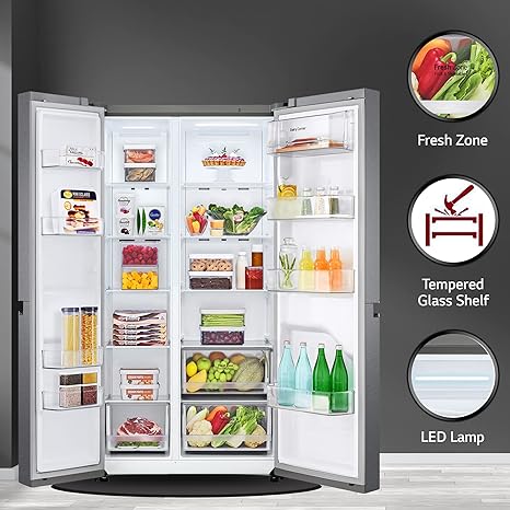 LG 688 L Frost Free Smart Inverter Side-by-Side Refrigerator (GC