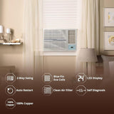 Lloyd 1.0 Ton 2 Star Fixed Speed Window AC (Copper, White with Silver Deco Strip, GLW12C2YWSEW)