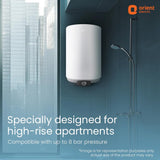 Orient Electric Aquanova Neo 10L 5 Star Storage Water Heater (White, Vertical, 2000W) | Glassline Tank | Incoloy Heating Element | Whirlflow Technology | 7 Years Tank Warranty (White, 10 Liter)
