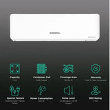 O-General 1 Ton 3 Star Inverter Split AC With Coanda Airflow 10M,Anti Bacterial Filter - White(Copper Condenser, ASGG12CPAA-B)