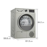 Bosch 9 kg Fully Automatic Front load Condenser Tumble Dryer WPG24108IN, Silver, Inbuilt Heater)