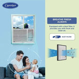 Carrier 1.5Ton 3 Star Copper, Dust Filter &amp; Turbo Mode, 2024 Model Window Inverter Air Conditioner (18KESTRELLA EXI, White)