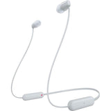 Sony WI-C100 Wireless Headphones with Customizable Equalizer for Deep Bass &amp; 25 Hrs Battery, DSEE-Upscale, Splash Proof, 360RA, Fast Pair, in-Ear Bluetooth Headset with mic for Phone Calls (White) Visit the Sony Store
