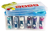 USHA Sewing Kit with 18 Thread spools, 1 Scissor, 12 Buttons, 1 Measuring Tape (Black)