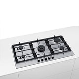 Bosch Serie | 6 Gas Hob 90 Cm, Stainless Steel 5 Burner (Built In) Gas Hob Pcq9B5O90I, Black,open