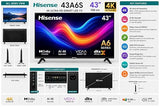 Hisense 43A6S 43 Inch 4K Ultra HD Smart LED TV, Dolby Vision, AI 4K Upscaler, VIDAA Smart OS