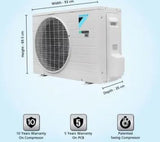 Daikin 1.5 Ton 5 Star Split Inverter AC with PM 2.5 Filter - White  (FTKF50UV16T/RKF50UV16T/FTKF50UV16T, Copper Condenser)