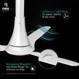 Nex Dryft A90 BLDC Ceiling Fan 1200 mm – Classic White, Energy-Efficient BLDC Motor (320001)