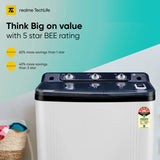 REALME 7 kg 5 Star rating Semi Automatic Top Load White, Black (RMSA705NNNDW)
