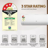 LG 3 Star (1.5) Split AC, Hot and Cold, Dual inverter Compressor, Super Convertible 5-in-1 Cooling, 5.2 kW, 2025 Model,(US-NH19BNXE)