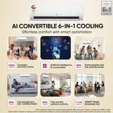 LG 3 Star (1.0) Split AC, AI Convertible, Auto Clean, Gold Fin+, Diet Mode+, Viraat Mode, 3.3 kW, 2026 Model,(AS-Q12CNXE)