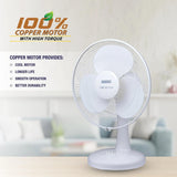 USHA Mist Air Flo 400 mm Table Fan | High Speed Air Delivery | 3 Blade | Powerful Cooling | Low Noise | 2 Year Warranty (White)