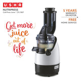 Usha CPJ 382F NutriPress Cold Press Juicer with Full Mouth Feeding Tube, 200 Watt (Black & White)