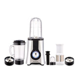 Morphy Richards 4-in-1 BlendMaster Table Blender 400W | Multifunctional: Grind, Crush, Chop &amp; Extract |SS Blades | 4 Jars | 24,000 RPM High-Speed | 2-Speed + Pulse Mode | 2-Yr Warranty【Silver &amp; Black】