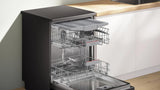 Bosch 15 Place Settings Series-6 free-standing Dishwasher 60 cm Brushed black steel anti-fingerprint with Wi-Fi,Heat exchanger, (SMS6HMC00I, Black Steel)