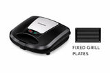 Bingeserve 800 Watts Grill Sandwich Maker | Fixed Grill Plates | Cool Touch Body | Non-Stick Food Grade Coating | Dual LED Indicator | 2 Years Warranty (Black) (BINGESERVE GRILL)
