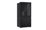 LG 610L French Door Refrigerator, InstaView, Water Dispenser, Wi-Fi Convertible, Black Glass Finish, 2 Star