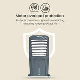 Crompton Zelus PAC45 45L Desert Air Cooler with 4-Way Air Deflection, Ice Chamber & Inverter Compatibility (Grey)