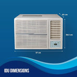 Lloyd 1.0 Ton 2 Star Fixed Speed Window AC (Copper, White with Silver Deco Strip, GLW12C2YWSEW)