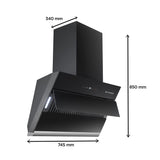 Faber 75 Cm 1350 M3/Hr Autoclean Slant Chimney, Filterless, Lifetime On Motor, 5 Yr Comprehensive Warranty, (Hood Zenith FL SC AC BK 75,Touch &amp; Gesture Control,Black)