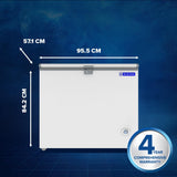 Blue Star HT3-N230 230L Hard Top Single Door Convertible Deep Freezer | 215L Storage | 3 Star | White