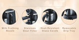 Europa 4 Cups Fully Automatic Coffee Maker (Makes Espresso, Milk Frothing Steam Nozzle with Thermo Dial, 350014, Black)