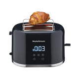 Morphy Richards Windsor Series Digital 2 Slice 800W Pop Up Toaster|8-Browning Levels|Reheat&amp;Defrost|Wide Bread Slots|Bun Warmer|Dust Cover|Removable Crumb Tray|2-Yr Warranty By Brand|Black,800 Watts