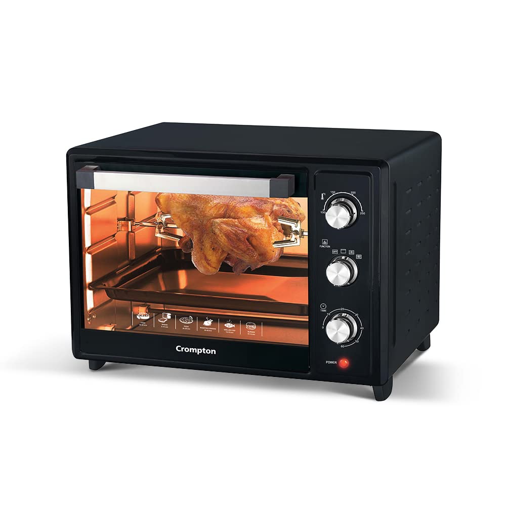 Crompton Tandoori Magic 35 Ltr Oven Toaster Grill (OTG) with Motorissed Rotisserie &amp; Convection, with Even Heat Distribution | Free Mitten