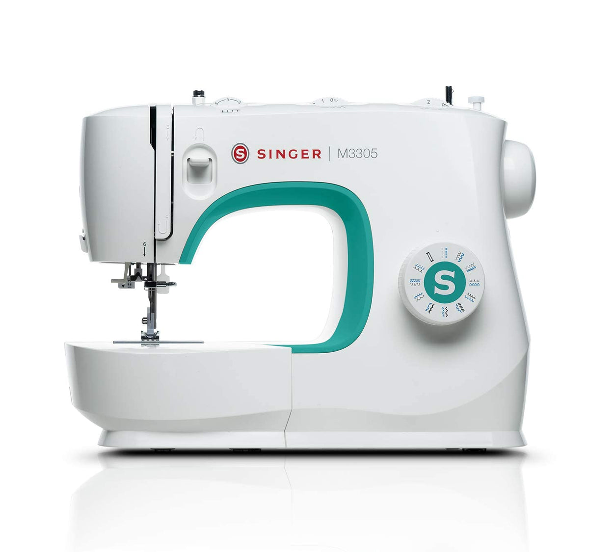Singer M3305 Motorised Automatic Zig-Zag Electric Sewing Machine 23 Stiches, White