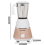 Faber Marvel 500W Blender Mixer Grinder, || Low-Noise, up to 18000 RPM Speed || 1 Year Comprehensive Warranty (FMG Marvel 500W 3J PW) Peach White