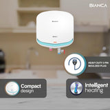 Havells Bianca 3 Litre Instant Water Heater(Geyser)| Bi Color LED IndicatorGlass Coated Anti-Rust Tank|Heavy Duty 3 Pin moulded Plug Top|Warranty: 5 Year on Inner Tank &amp; 3 Year on element (White Blue)