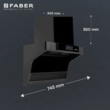 Faber 75 cm 1500 m³/hr angular Kitchen Chimney (HOOD COSMIC FL HC BK 75, Filterless technology, Touch Control, Black)