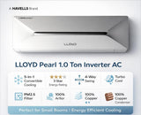 Lloyd Pearl 1.0 Ton 3 Star Inverter Split AC (GLS12I3FOPEV, 5-in-1 Convertible Cooling, 100% Copper Condenser, Turbo Cool, PM2.5 Filter, 4-Way Swing, R32 Refrigerant, White)