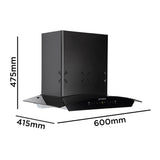 Faber60cm 6 way Silent Suction,1250m3/hr, Autoclean Chimney, 12Yr Warranty on Motor (HOOD EVEREST 3D IN HC SC FL LG 60||Filterless||Touch&amp;Gesture Control||Light Grey)