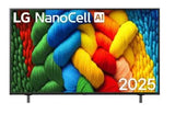 LG NanoCell AI (NANO83) 139cm (55 Inch) 4K Ultra HD Smart TV - webOS 25, α7 AI Processor 4K Gen8, HDR10/HLG, ALLM, HGIG, Intelligent Voice Recognition, Dolby Atmos, 55NANO83A6A (2025)