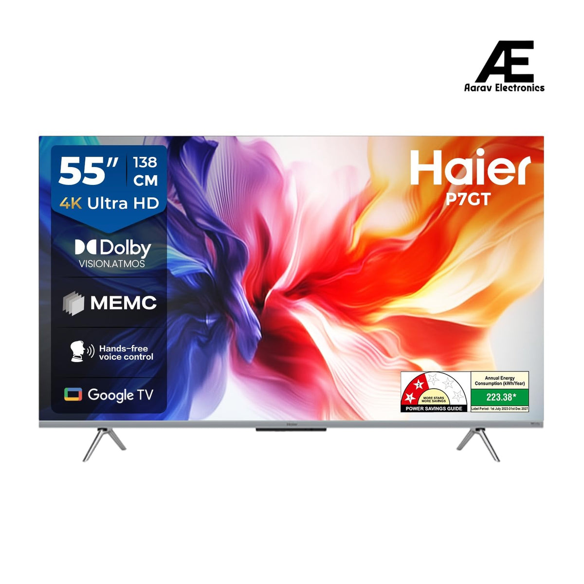 Haier 139 cm (55) P7GT Series 4K Ultra HD Smart LED Google TV 55P7GT-P (Grey)