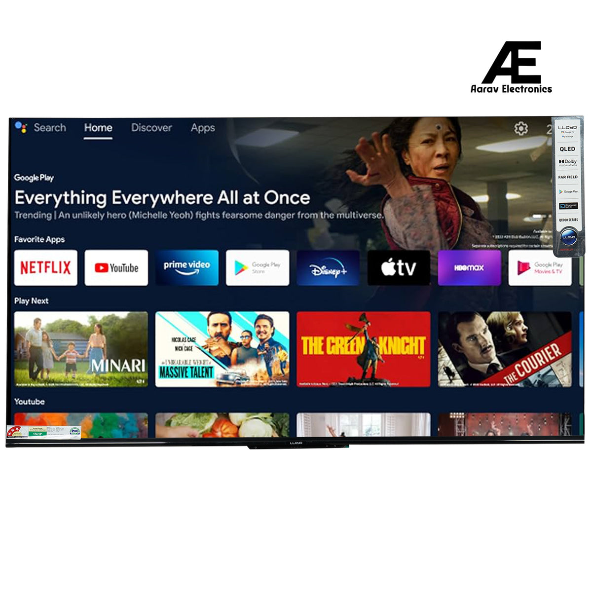 Lloyd 140 cm (55 Inches) 4K Ultra HD Smart QLED TV with Dolby Vision (2025 Model, 55QX910F Black)
